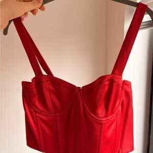 Alice + Olivia Vibrant Red Bustier Bra